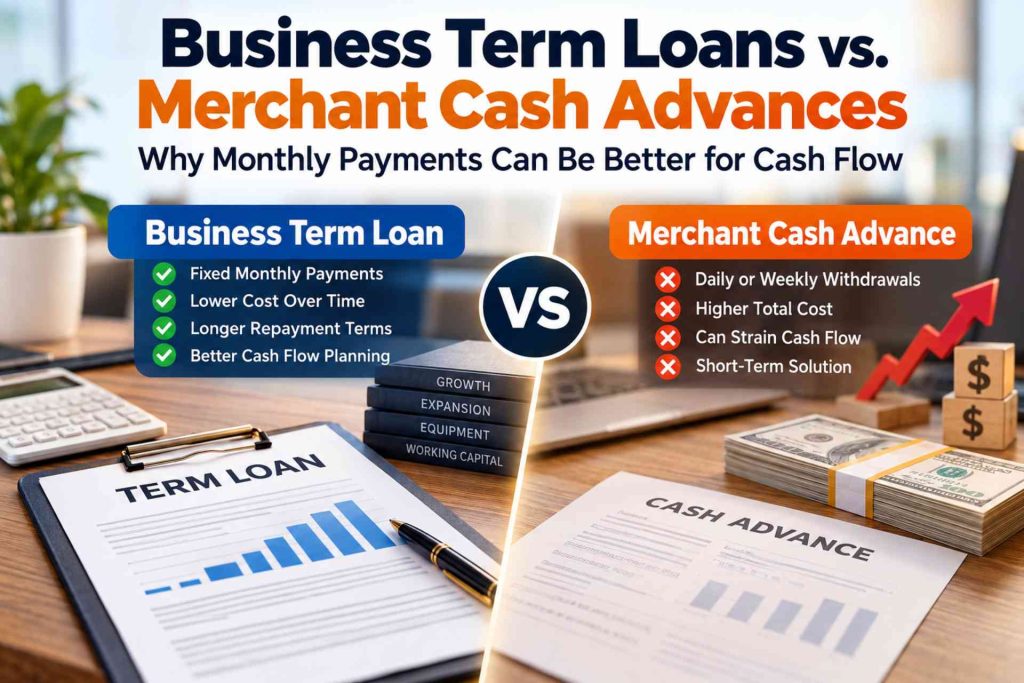 Business Term Loans vs. Merchant Cash Advances