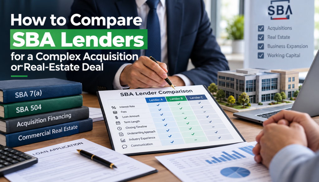 How to Compare SBA Lenders for a Complex Business Deal