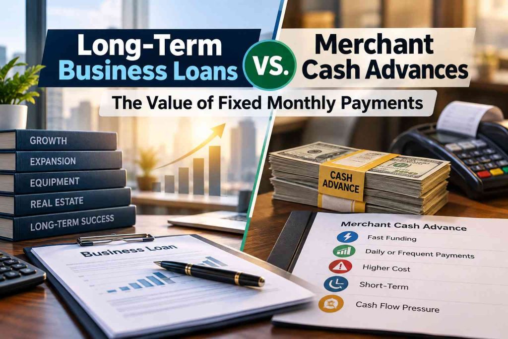 Long-Term Business Loans vs. Merchant Cash Advances