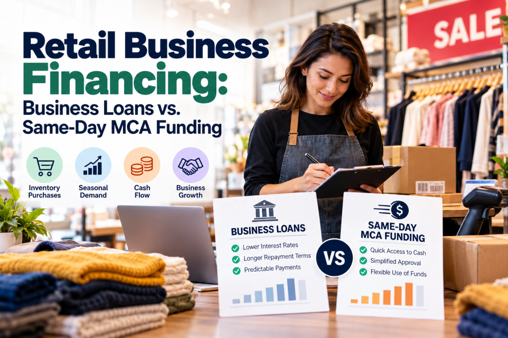 Retail Business Loans vs. Same-Day MCA Funding