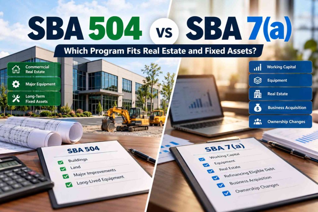 SBA 504 vs. SBA 7(a) for Real Estate and Fixed Assets