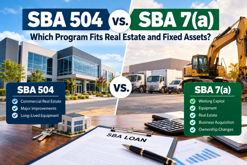 SBA 504 vs. SBA 7(a) for Real Estate and Fixed Assets