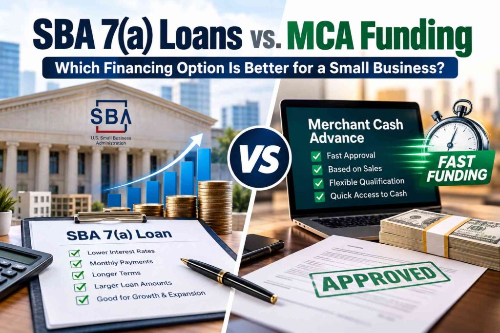 SBA 7(a) Loans vs. MCA Funding for Small Business