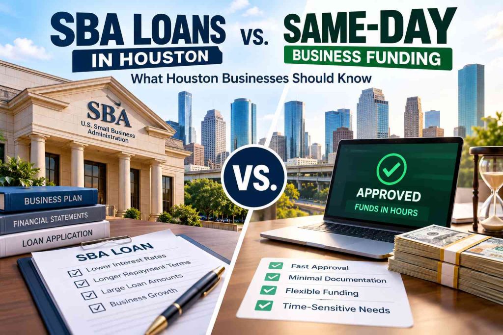 SBA Loans Houston vs. Same-Day Business Funding