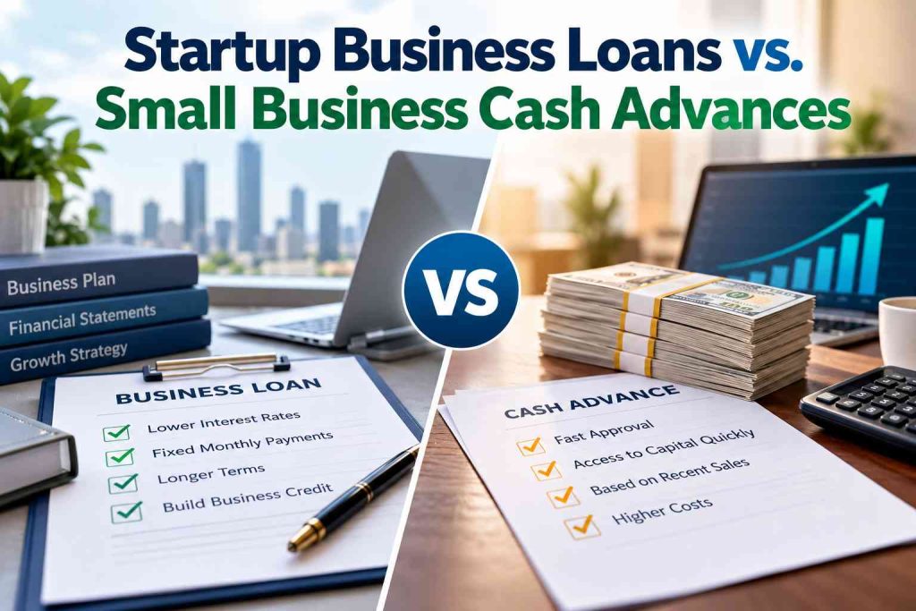 Startup Business Loans vs. Small Business Cash Advances